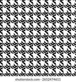 Motif géométrique pied de poule noir et blanc harmonieux avec ornement pie-de-poule. Création graphique monochrome. Arrière-plan carré élégant minimaliste moderne. Image vectorielle motif à carreaux pour tissu, textile.