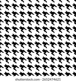 Motif géométrique pied de poule noir et blanc harmonieux avec ornement pie-de-poule. Création graphique monochrome. Arrière-plan carré élégant minimaliste moderne. Image vectorielle motif à carreaux pour tissu, textile.