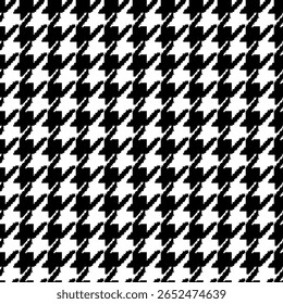 Motif géométrique pied de poule noir et blanc harmonieux avec ornement pie-de-poule. Création graphique monochrome. Arrière-plan carré élégant minimaliste moderne. Image vectorielle motif à carreaux pour tissu, textile.