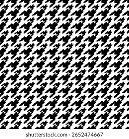 Motif géométrique pied de poule noir et blanc harmonieux avec ornement pie-de-poule. Création graphique monochrome. Arrière-plan carré élégant minimaliste moderne. Image vectorielle motif à carreaux pour tissu, textile.
