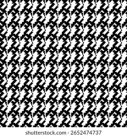 Motif géométrique pied de poule noir et blanc harmonieux avec ornement pie-de-poule. Création graphique monochrome. Arrière-plan carré élégant minimaliste moderne. Image vectorielle motif à carreaux pour tissu, textile.