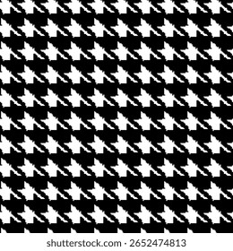 Motif géométrique pied de poule noir et blanc harmonieux avec ornement pie-de-poule. Création graphique monochrome. Arrière-plan carré élégant minimaliste moderne. Image vectorielle motif à carreaux pour tissu, textile.