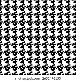 Motif géométrique pied de poule noir et blanc harmonieux avec ornement pie-de-poule. Création graphique monochrome. Arrière-plan carré élégant minimaliste moderne. Image vectorielle motif à carreaux pour tissu, textile.