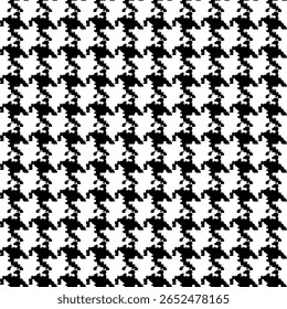 Motif géométrique pied de poule noir et blanc harmonieux avec ornement pie-de-poule. Création graphique monochrome. Arrière-plan carré élégant minimaliste moderne. Image vectorielle motif à carreaux pour tissu, textile.