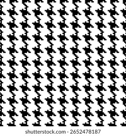 Motif géométrique pied de poule noir et blanc harmonieux avec ornement pie-de-poule. Création graphique monochrome. Arrière-plan carré élégant minimaliste moderne. Image vectorielle motif à carreaux pour tissu, textile.