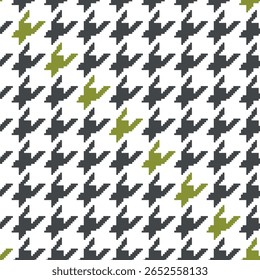 Motif géométrique pied de poule noir et blanc harmonieux avec ornement pie-de-poule. Création graphique monochrome. Arrière-plan carré élégant minimaliste moderne. Image vectorielle motif à carreaux pour tissu, textile.