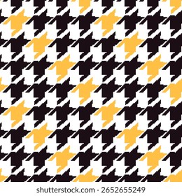 Motif géométrique pied de poule noir et blanc harmonieux avec ornement pie-de-poule. Création graphique monochrome. Arrière-plan carré élégant minimaliste moderne. Image vectorielle motif à carreaux pour tissu, textile.