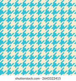 Padrão geométrico sem emenda azul houndstooth com ornamento pied-de-poule. Design gráfico monocromático. Moderno minimalista fundo quadrado elegante. Motivo quadriculado vetorial para tecido, têxtil.