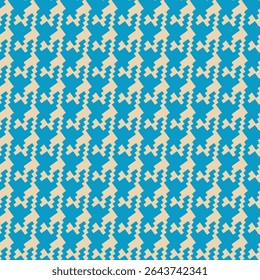 Padrão geométrico sem emenda azul houndstooth com ornamento pied-de-poule. Design gráfico monocromático. Moderno minimalista fundo quadrado elegante. Motivo quadriculado vetorial para tecido, têxtil.