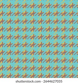 Padrão geométrico sem emenda azul houndstooth com ornamento pied-de-poule. Design gráfico monocromático. Moderno minimalista fundo quadrado elegante. Motivo quadriculado vetorial para tecido, têxtil.