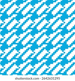 Padrão geométrico sem emenda azul e branco com ornamento pied-de-poule. Design gráfico monocromático. Moderno minimalista fundo quadrado elegante. Motivo quadriculado vetorial para tecido, têxtil.