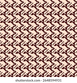 Padrão contínuo de cor houndstooth geométrico com ornamento pied-de-poule. Design gráfico monocromático. Moderno minimalista fundo quadrado elegante. Motivo quadriculado vetorial para tecido, têxtil.