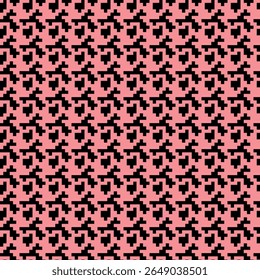 Padrão contínuo de cor houndstooth geométrico com ornamento pied-de-poule. Design gráfico monocromático. Moderno minimalista fundo quadrado elegante. Motivo quadriculado vetorial para tecido, têxtil.