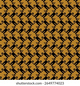 Padrão contínuo de cor houndstooth geométrico com ornamento pied-de-poule. Design gráfico monocromático. Moderno minimalista fundo quadrado elegante. Motivo quadriculado vetorial para tecido, têxtil.