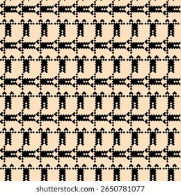 Padrão contínuo de cor houndstooth geométrico com ornamento pied-de-poule. Design gráfico monocromático. Moderno minimalista fundo quadrado elegante. Motivo quadriculado vetorial para tecido, têxtil.