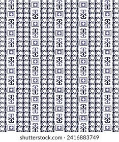 Geometric houndstooth ornaments plaid all over pattern