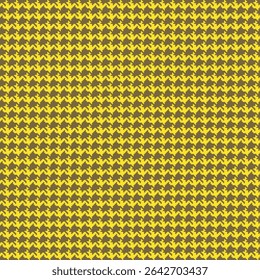 Padrão geométrico sem emenda amarelo houndstooth com ornamento pied-de-poule. Design gráfico monocromático. Moderno minimalista fundo quadrado elegante. Motivo quadriculado vetorial para tecido, têxtil.