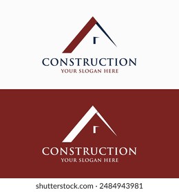 Geometric house building construction logo template. Logo can be apartment, real estate, hotel and architecture.