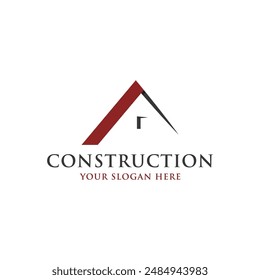 Construcción de casa geométrica Plantilla de logotipo. Logo puede ser apartamento, bienes raíces, hotel y arquitectura.