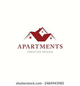 Construcción de casa geométrica Plantilla de logotipo. Logo puede ser apartamento, bienes raíces, hotel y arquitectura.
