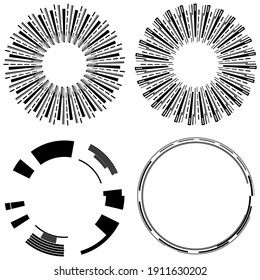 Geometric HUD, sc-fi GUI, UI circular element. Geometric circle, ring vector. Abstract crosshair, reticle, targetmark vector illustration