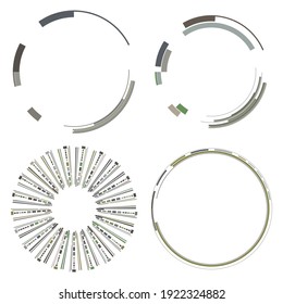 Geometric HUD, sc-fi GUI, UI circular element. Geometric circle, ring vector. Abstract crosshair, reticle, targetmark vector illustration