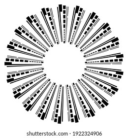 Geometric HUD, sc-fi GUI, UI circular element. Geometric circle, ring vector. Abstract crosshair, reticle, targetmark vector illustration