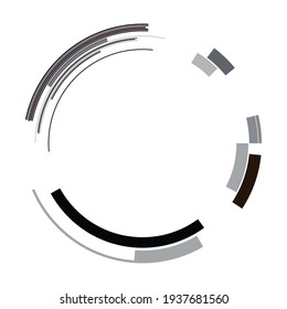 Geometric HUD, sc-fi GUI, UI circular element. Geometric circle, ring vector. Abstract crosshair, reticle, targetmark vector illustration
