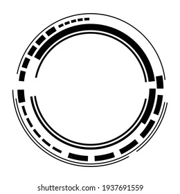 Geometric HUD, sc-fi GUI, UI circular element. Geometric circle, ring vector. Abstract crosshair, reticle, targetmark vector illustration