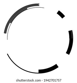 Geometric HUD, Sc-fi GUI, UI Circular Element. Geometric Circle, Ring Vector. Abstract Crosshair, Reticle, Targetmark Vector Illustration