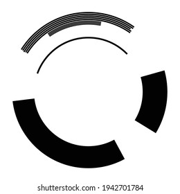 Geometric HUD, sc-fi GUI, UI circular element. Geometric circle, ring vector. Abstract crosshair, reticle, targetmark vector illustration