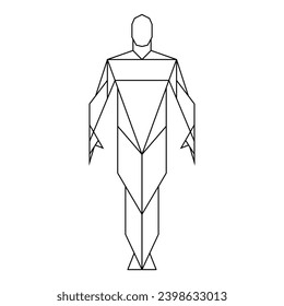 Geometric human silhouette. Abstrack graphic. Vector illustration image.