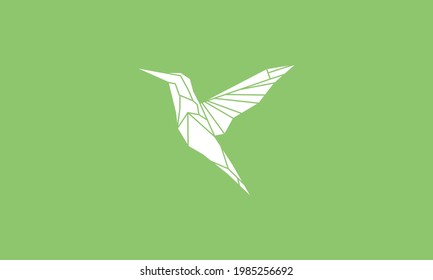 Geometric Hummingbird Fly Logo Symbol Vector Design Illustration