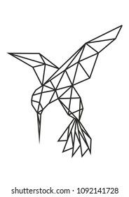 Geometric Hummingbird Vector