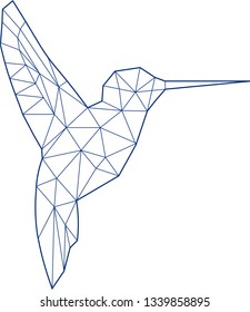 Geometric Hummingbird Vector