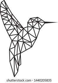 Geometric Hummingbird Vector Art Poly