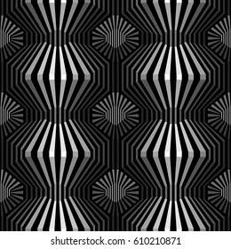 Geometric hypnotize monochrome pattern. Vector, eps 10