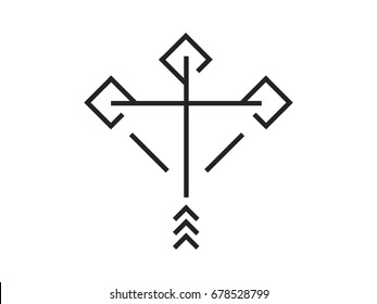 Geometric icon bow and arrow