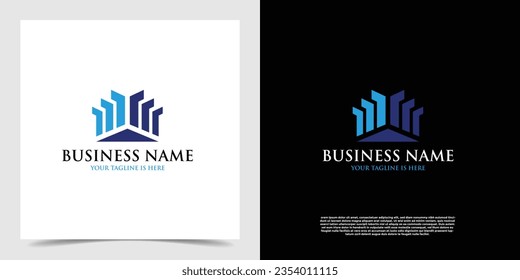 Geometric icon business architecture logo vector template