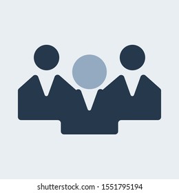 Geometric icon circles, line shapes in blue colors, vector logo employees.