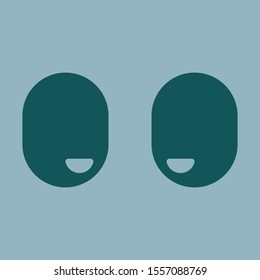 Geometric icon circles, line shapes in blue colors, vector logo employees.