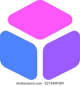 Geometric icon of illusion cube from rhombuses. Group of rhombus forming a cube. Illustration of geometric for graphic resource. Simple shape of geometry for design element, decoration, sign or symbol