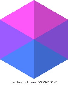 Geometric icon of illusion cube from triangles. Group of triangle in a cube. Illustration of geometric for graphic resource. Simple shape of geometry for design element, decoration, sign or symbol