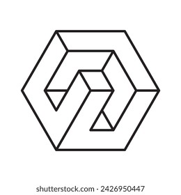 Icono geométrico aislado sobre fondo blanco. Elemento de diseño. Ilustración vectorial.