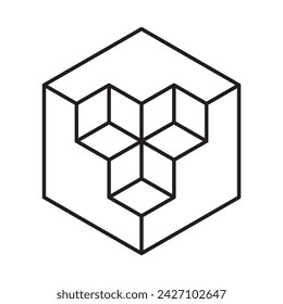 Geometric icon isolated on white background. Design element. Vector illustration.