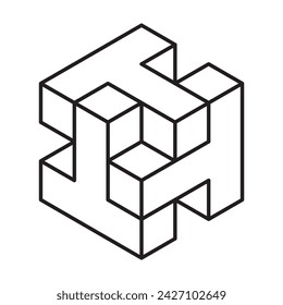Geometric icon isolated on white background. Design element. Vector illustration.