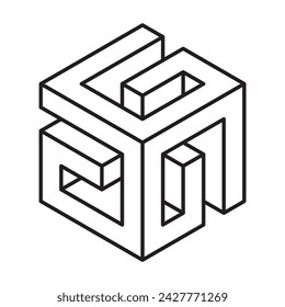 Geometric icon isolated on white background. Design element. Vector illustration.