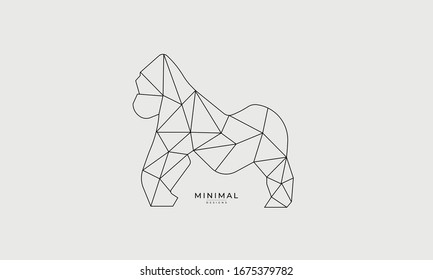 a geometric icon logo of a gorilla 