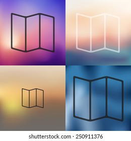 geometric icon on blurred background