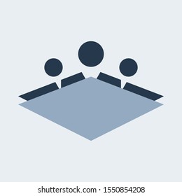 geometric icon, rhombus and circles, vector logo employees.